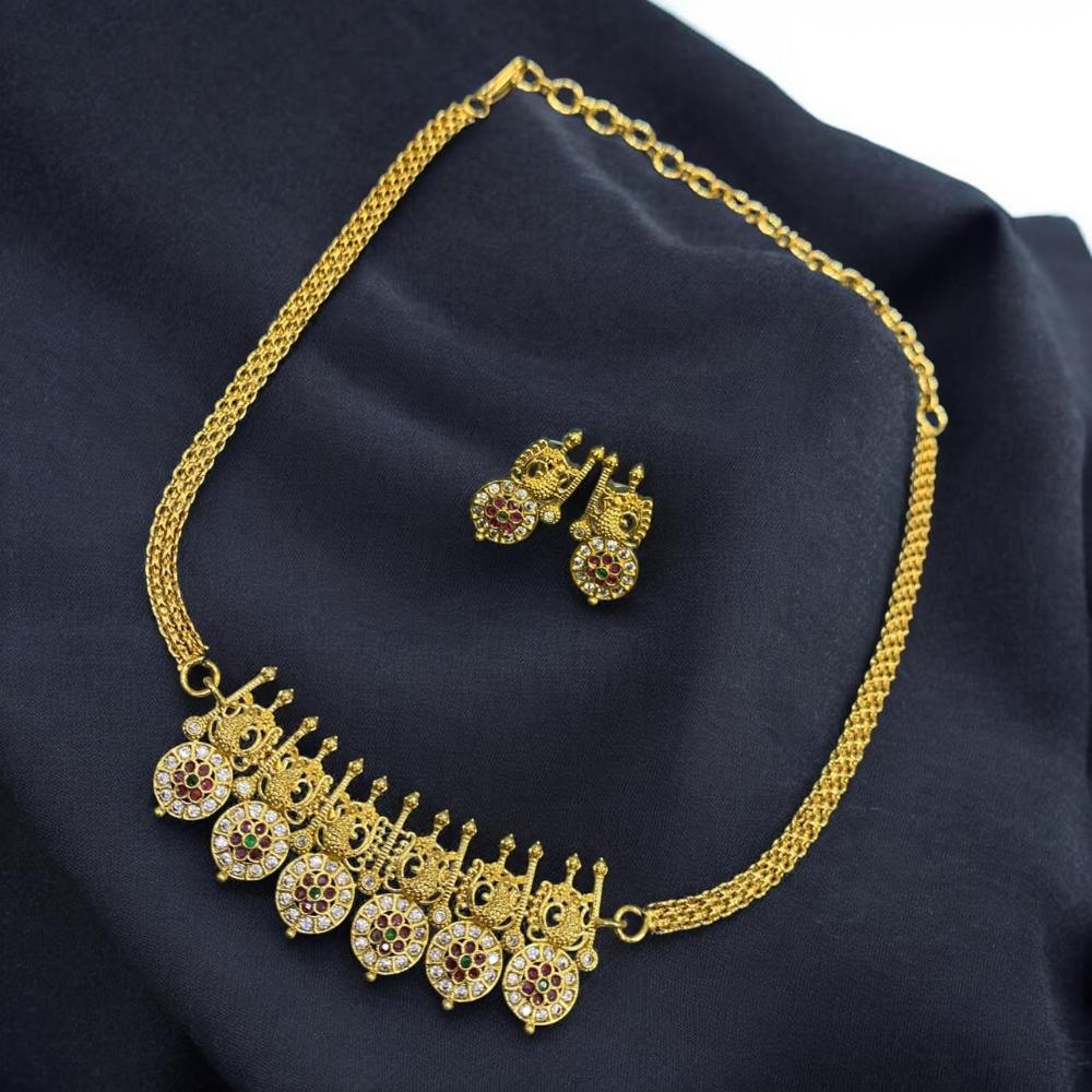 Sona Covering Delicate Pota Stone Choker Necklace Set