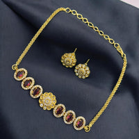 Sona Covering Designer American Daimond Necklace Set