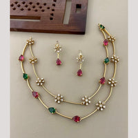 Sona Covering Designer Crystal Stone Necklace Set