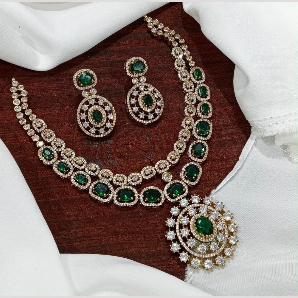 Sona Covering American Diamond  Necklace Set