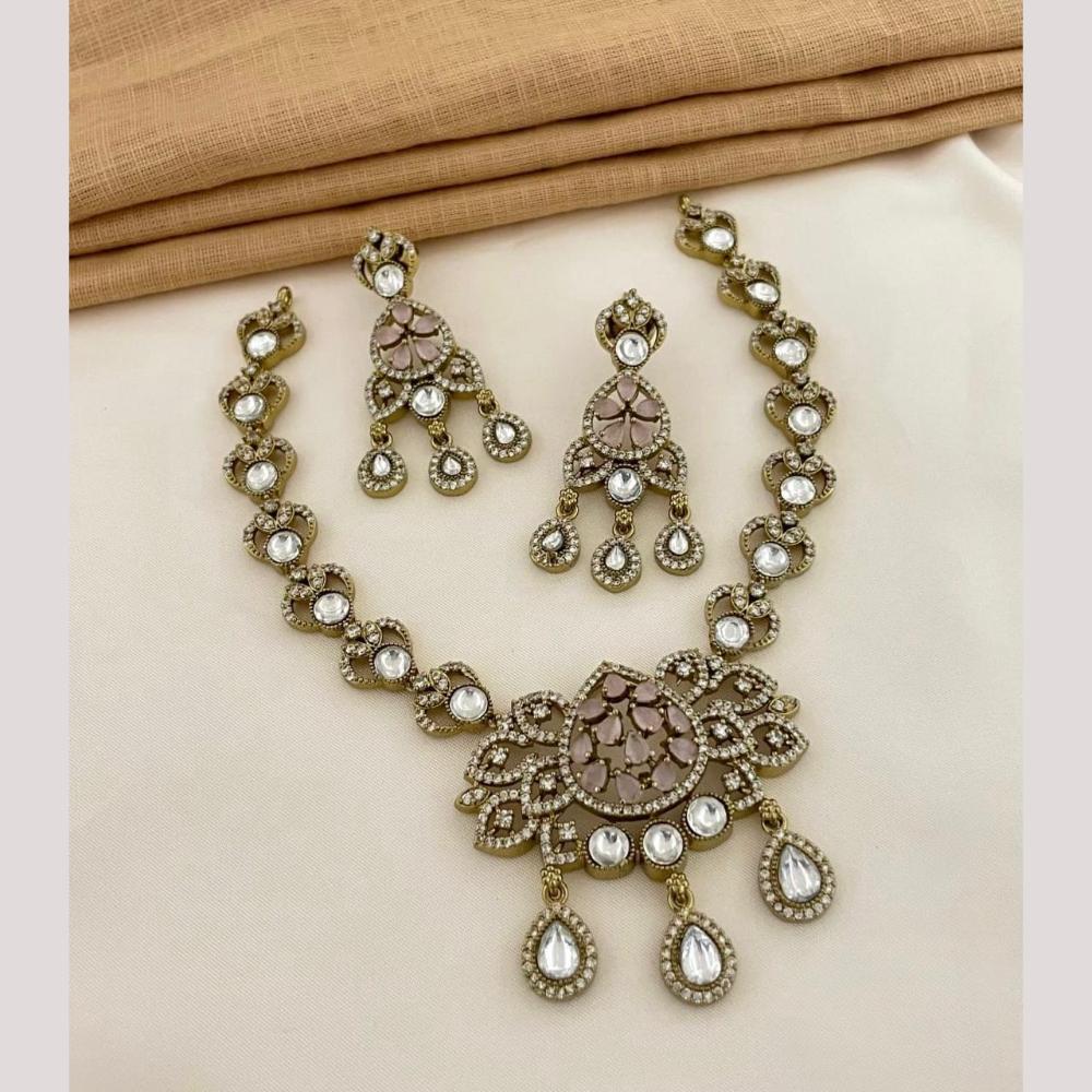 Sona Covering American Diamond  Necklace Set