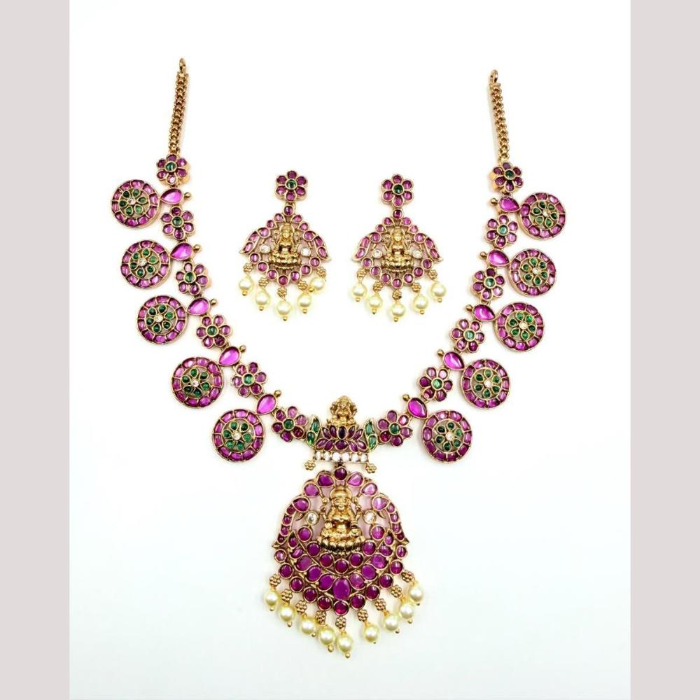 Sona Covering  Pota Stone Necklace Set