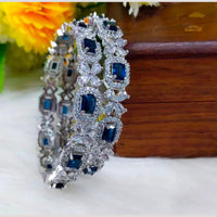 Sona Covering Sparkling American Diamond Bangles Set For Part Wear