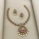 Sona Covering Delicate Pota Stone And Pearl Necklace Set
