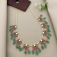 Sona Covering Delicate Pota Stone And Pearl Necklace Set