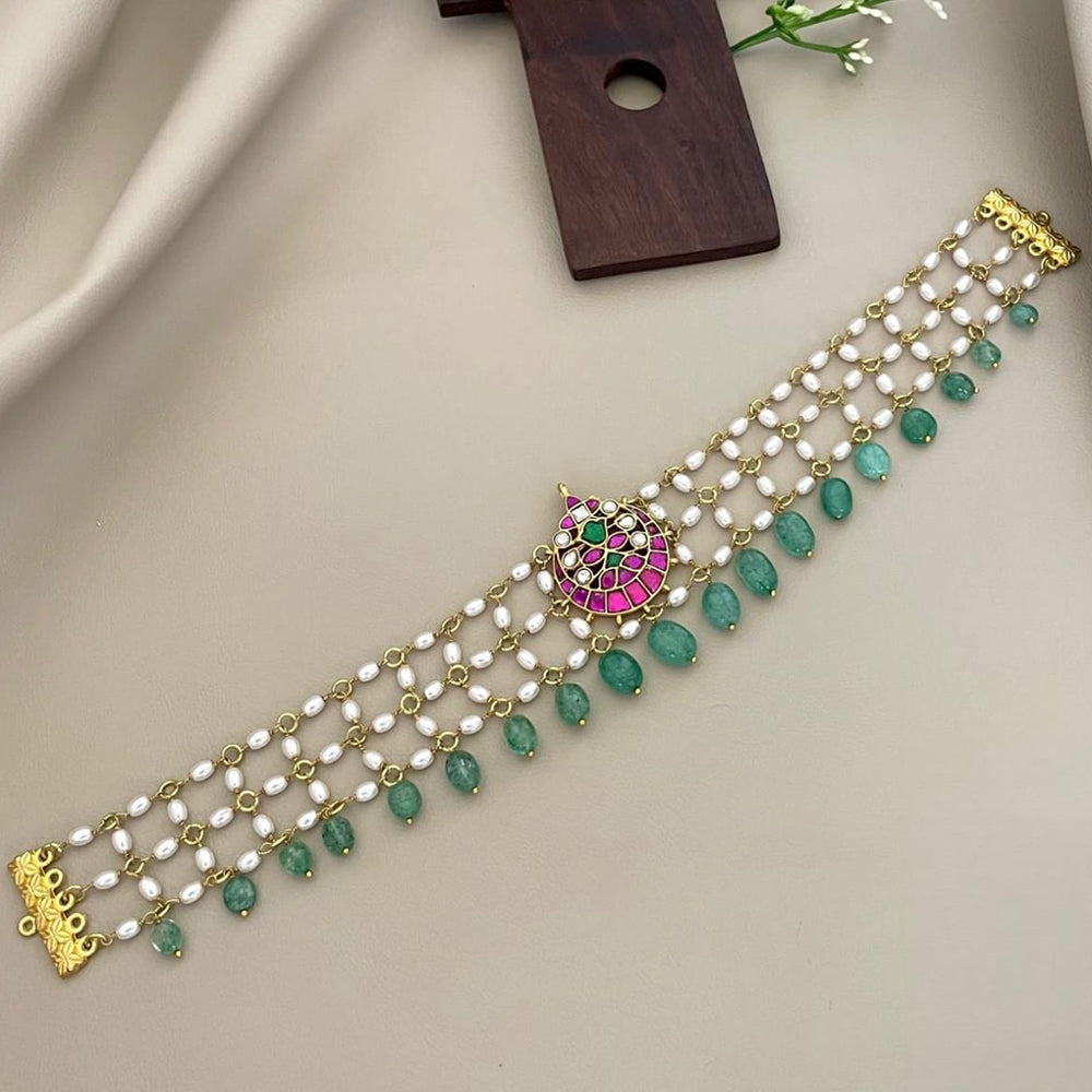 Sona Covering Delicate Pota Stone And Pearl Necklace