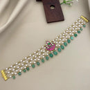 Sona Covering Delicate Pota Stone And Pearl Necklace