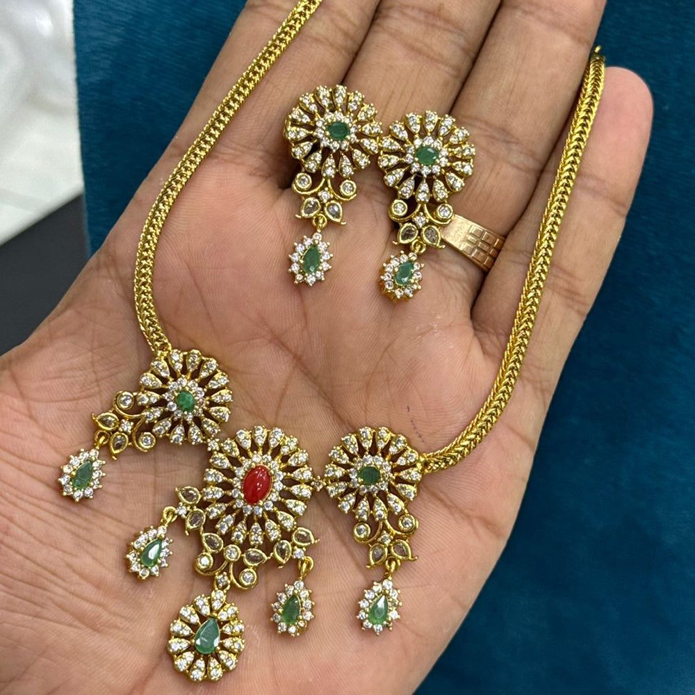 Sona Covering Delicate Pota Stone Necklace Set