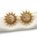 Sona Covering Sparkle Austrain Stone And Pearl Studs Earrings