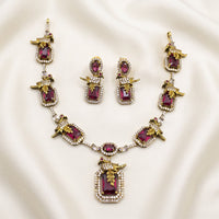 Sona Covering Premium American Diamond Designer Necklace Set