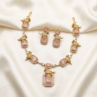 Sona Covering Premium American Diamond Designer Necklace Set