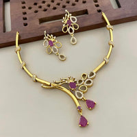 Sona Covering Elegant Crystal Stone And Austrian Stone Necklace Set