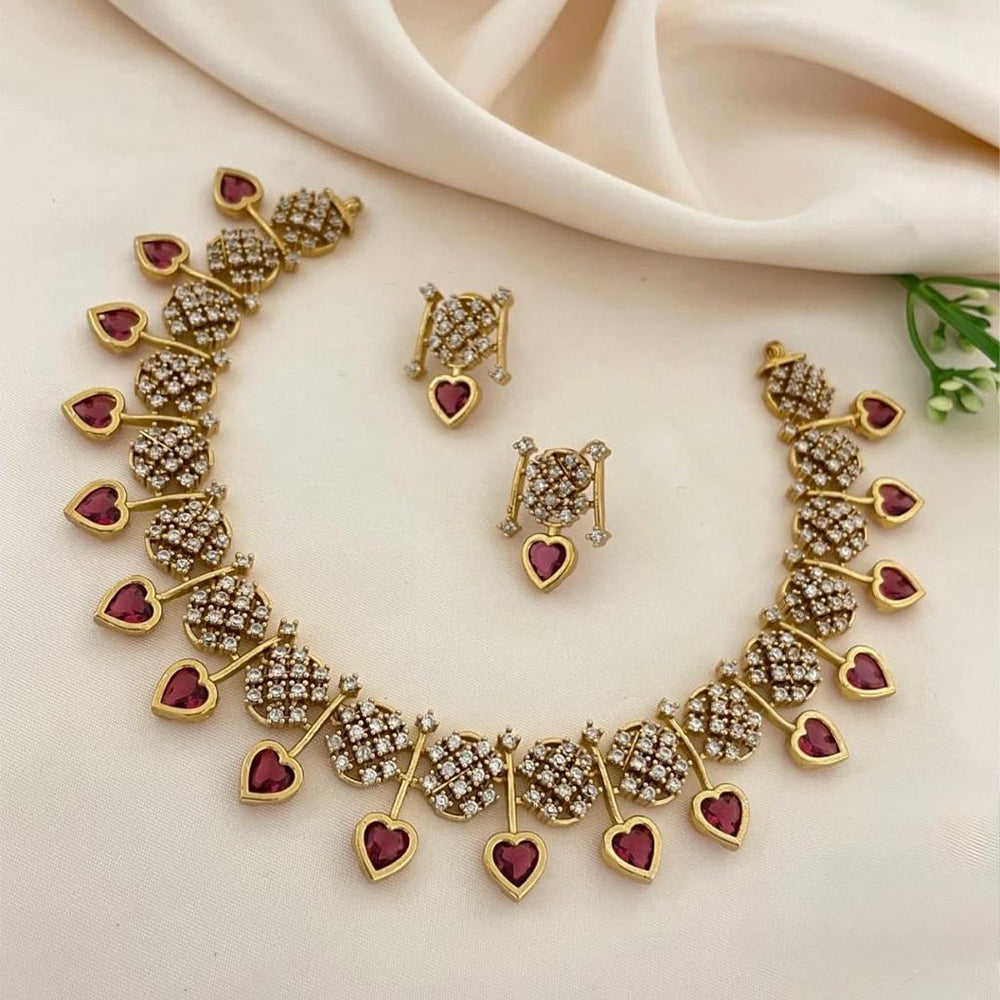 Sona Covering Elegant Crystal Stone And Austrian Stone Necklace Set