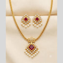 Sona Covering Elegant Austrian Stone And Pearl Necklace Set