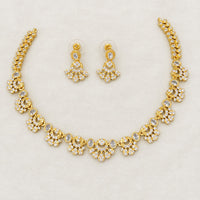 Sona Covering Elegant Pota Stone And Austrian Stone Necklace Set