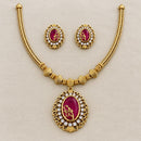 Sona Covering Elegant Pota Stone And Austrian Stone Necklace Set