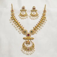 Sona Covering Elegant Pota Stone And Beads Necklace Set