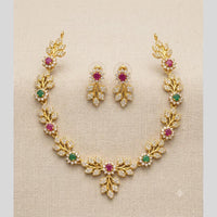 Sona Covering Elegant Pota Stone And Austrian Stone Necklace Set