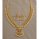 Sona Covering Elegant Pota Stone And Austrian Stone Pearl Necklace Set