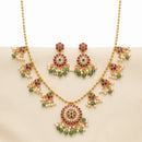Sona Covering Jadau Premium Pota Stone And Beads Necklace Set
