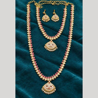 Sona Covering Elegant Pota Stone And Pearl Long Necklace Set