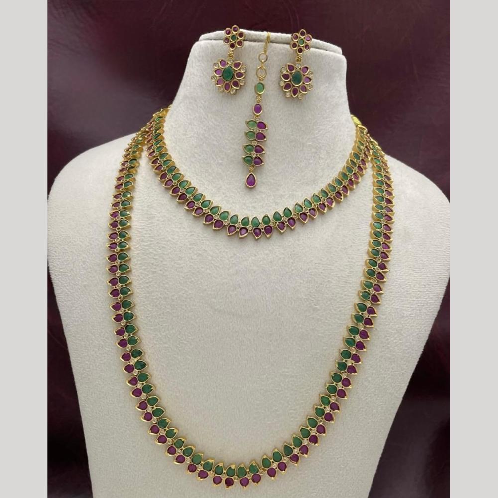 Sona Covering Elegant Pota Stone Long Necklace Set