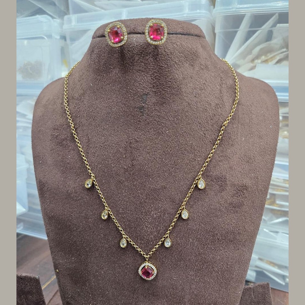 Sona Covering Classic American Diamond Designer Jewellery Necklace Set