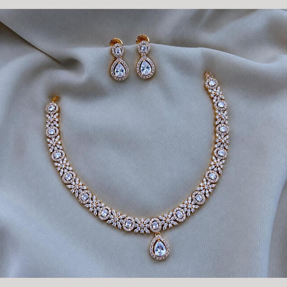 Sona Covering Classic American Diamond Designer Jewellery Necklace Set