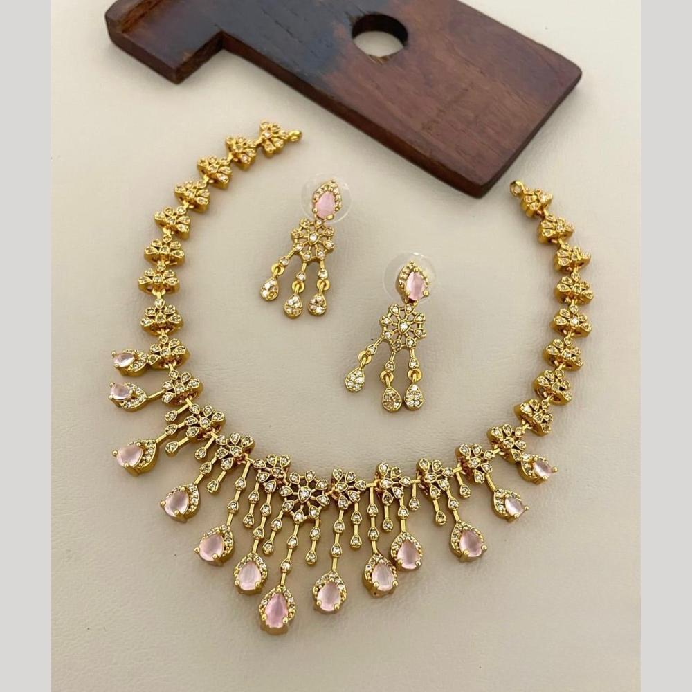 Sona Covering Classic American Diamond Designer Jewellery Necklace Set