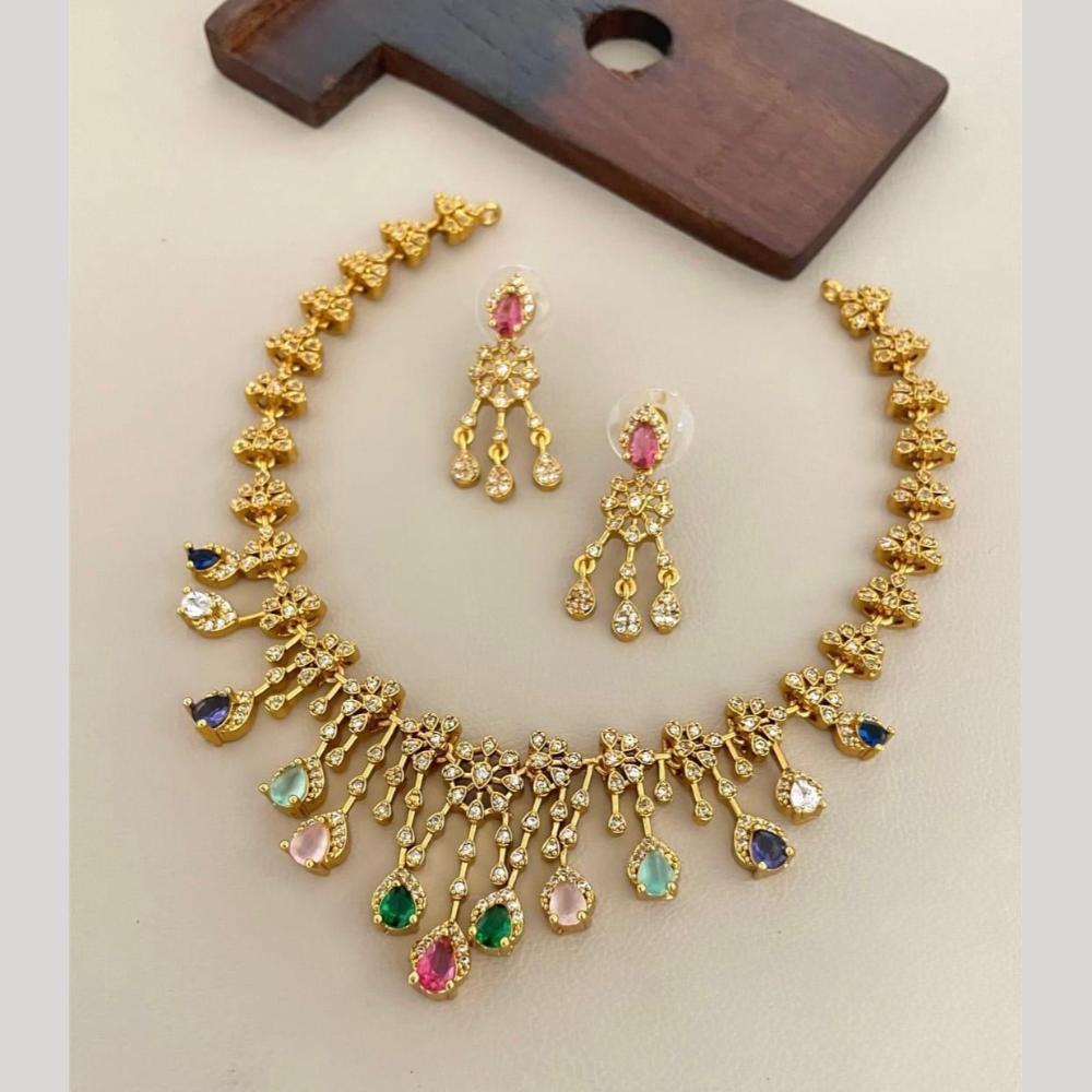 Sona Covering Classic American Diamond Designer Jewellery Necklace Set