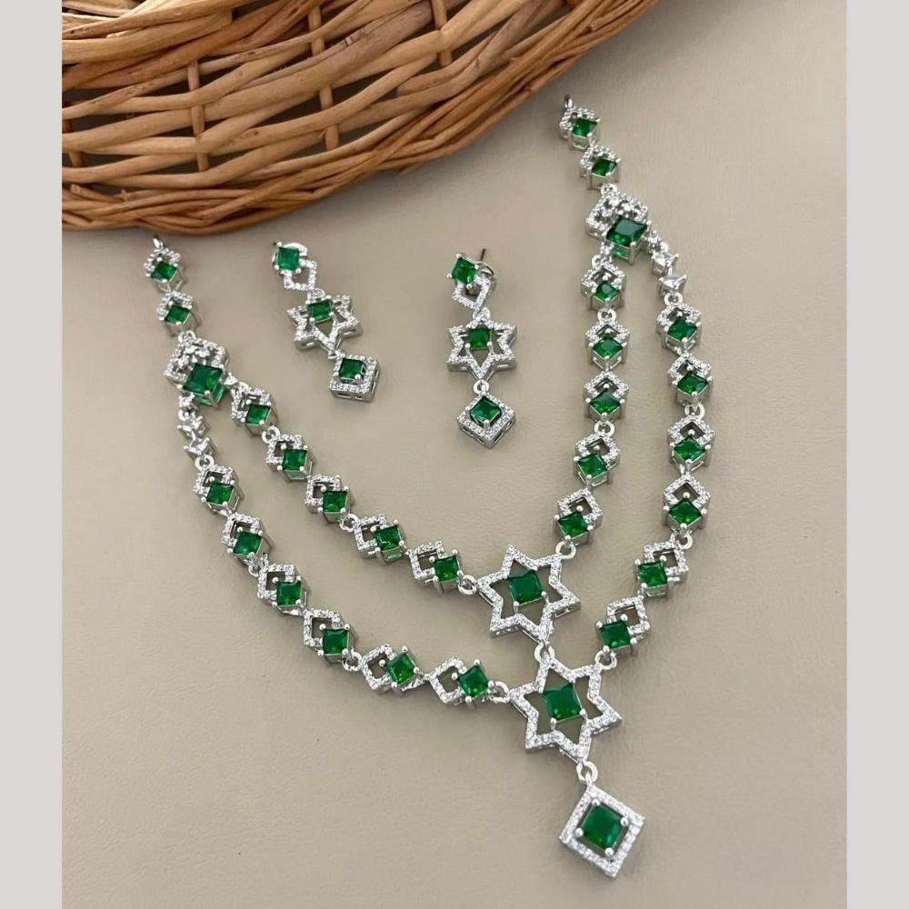 Sona Covering Classic American Diamond Designer Jewellery Necklace Set