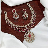 Sona Covering Classic American Diamond Designer Jewellery Necklace Set