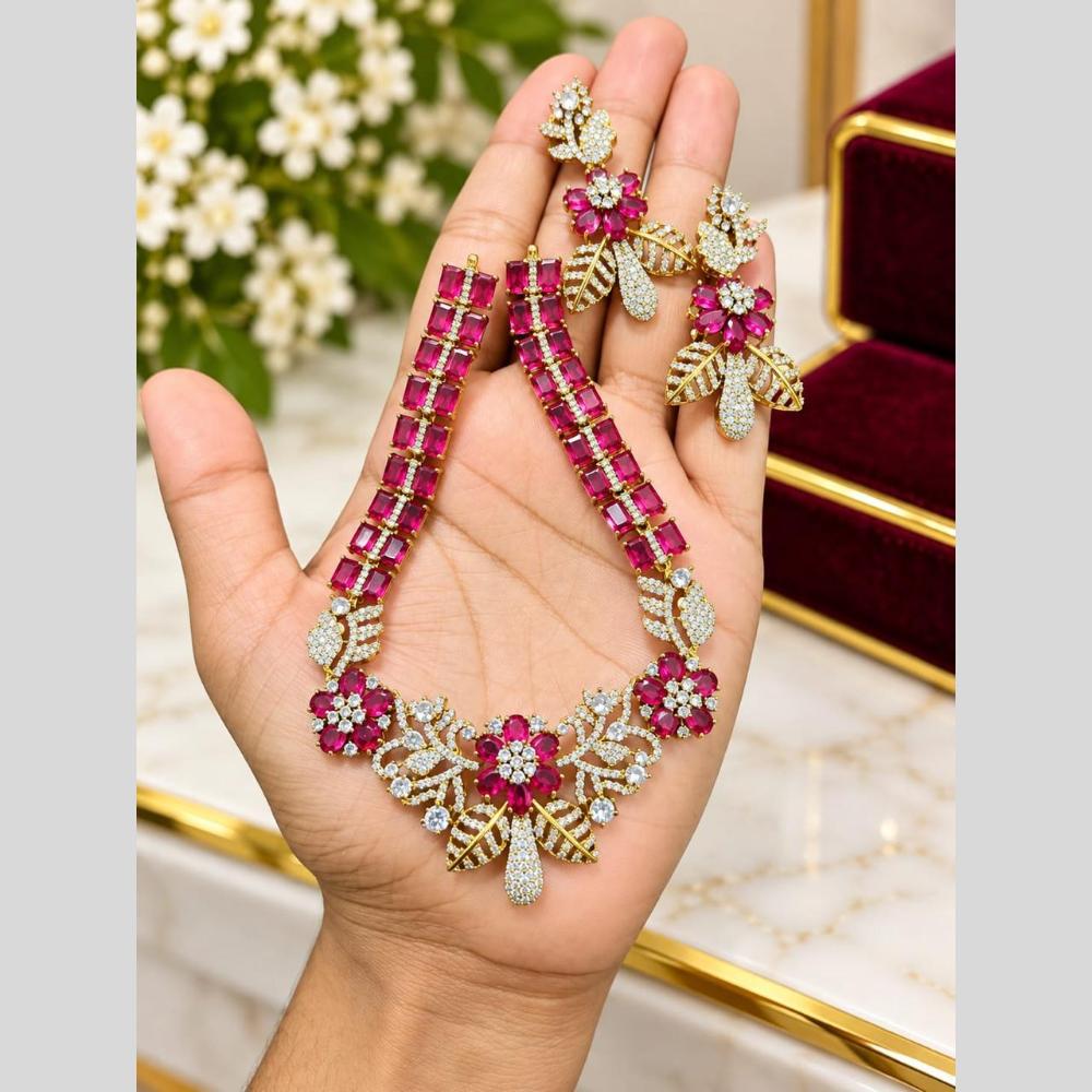 Sona Covering Classic American Diamond Designer Jewellery Necklace Set