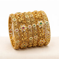 Sona Covering Elegance Glow Pota Stone Bangles Set
