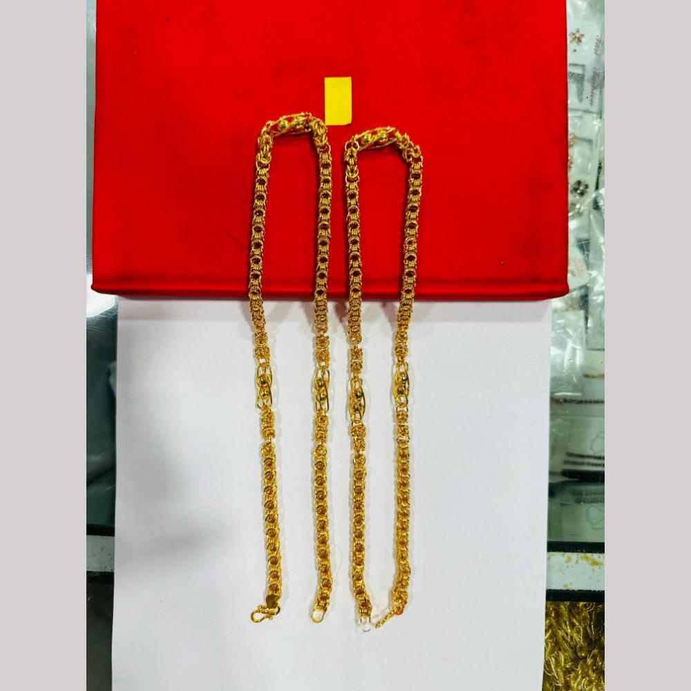 Pooja Sales Elegant Gold Plated Men's Chain