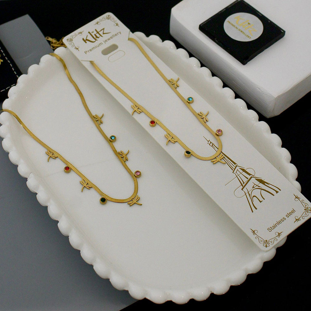 Klitz Premium Finish Glam Austrian Stone Necklace (1 Piece Only)