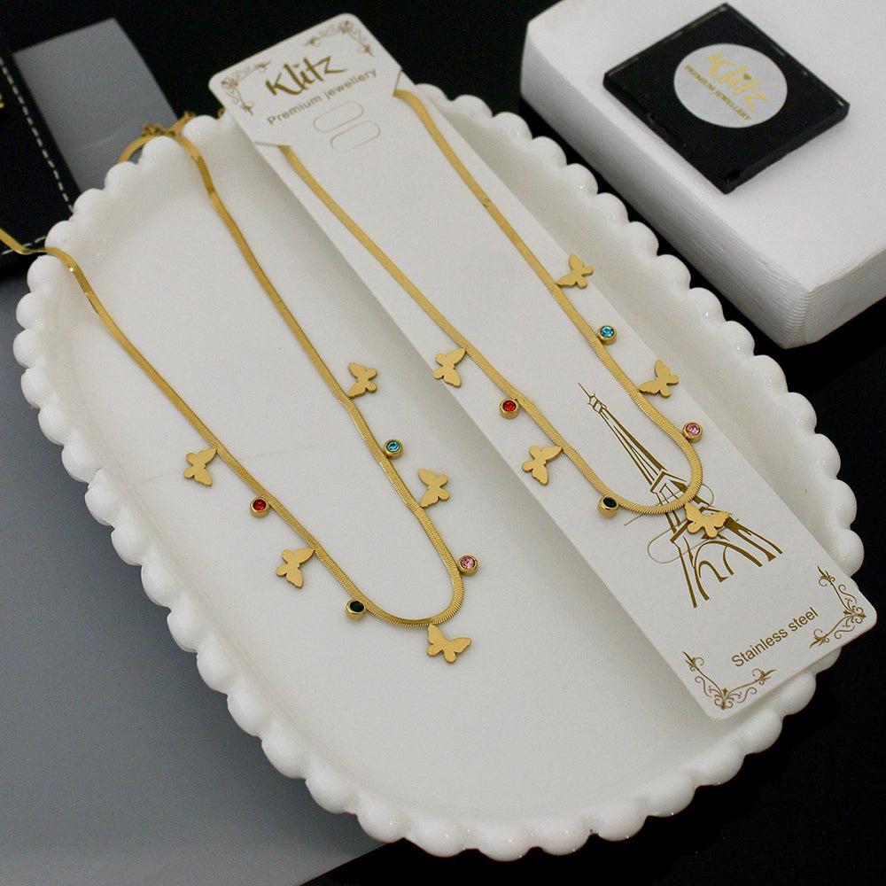 Klitz Premium Finish Glam Austrian Stone Necklace (1 Piece Only)