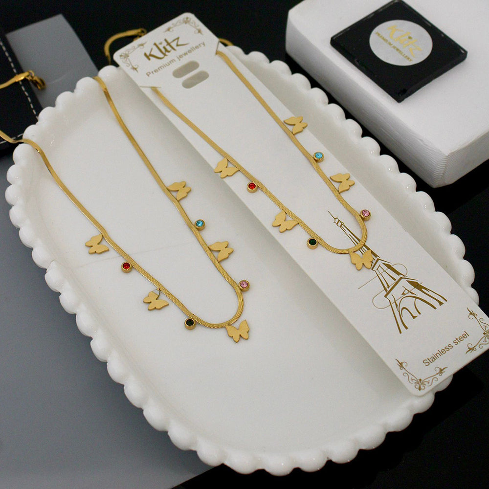 Klitz Premium Finish Glam Austrian Stone Necklace (1 Piece Only)