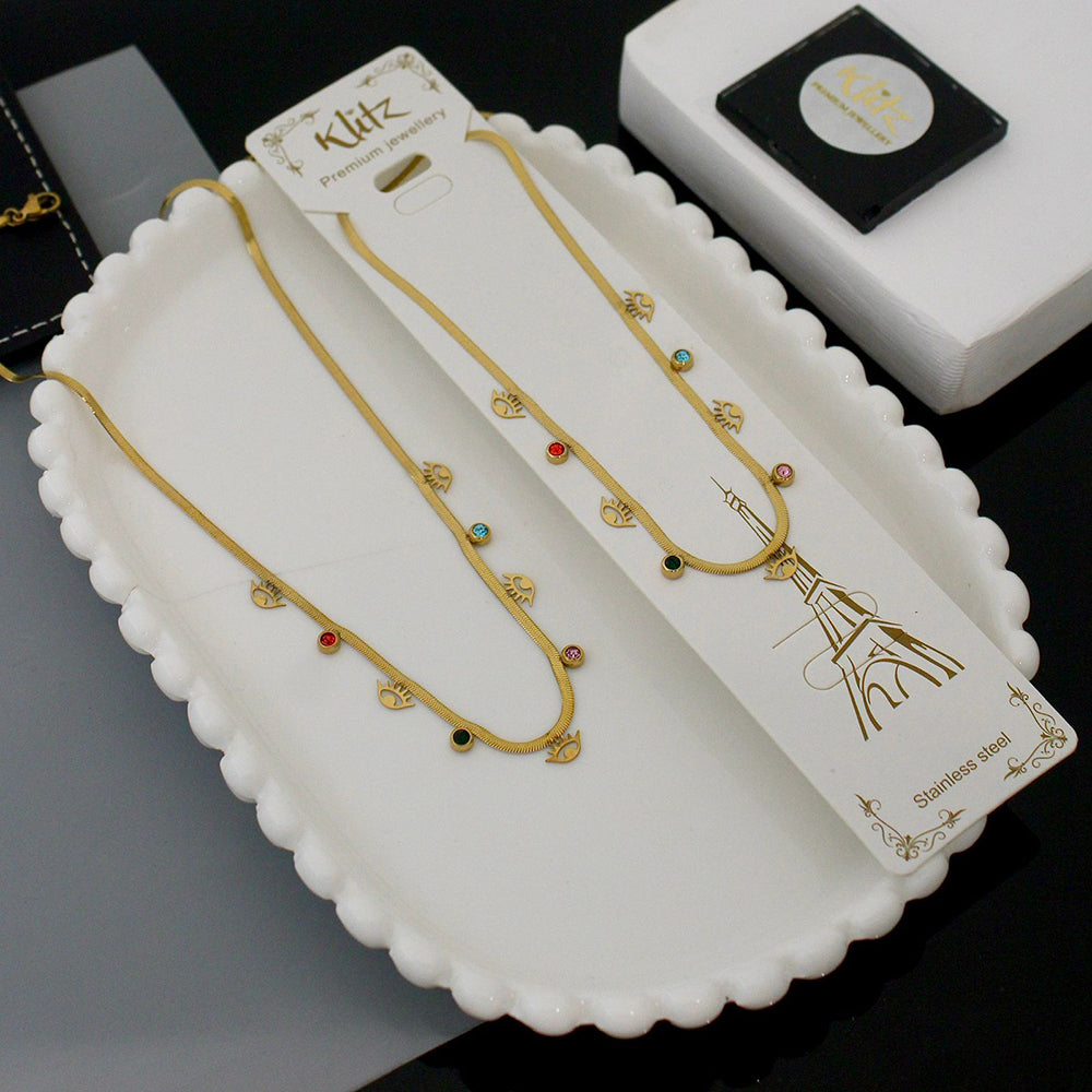 Klitz Premium Finish Glam Austrian Stone Necklace (1 Piece Only)