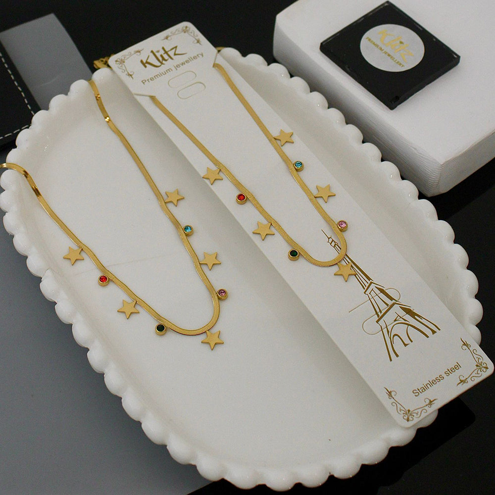 Klitz Premium Finish Glam Austrian Stone Necklace (1 Piece Only)