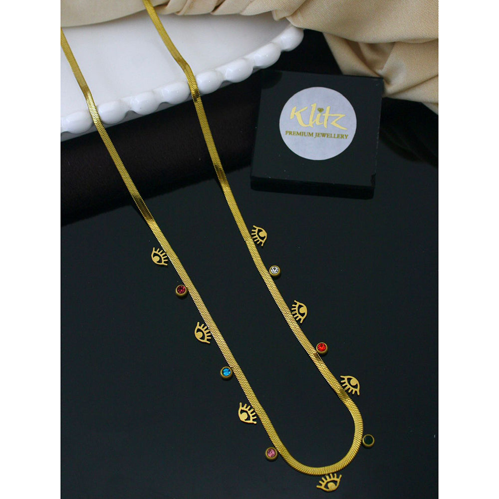Klitz Classic Austrian Stone Snake Chain Delicate Evil -Eye Necklace