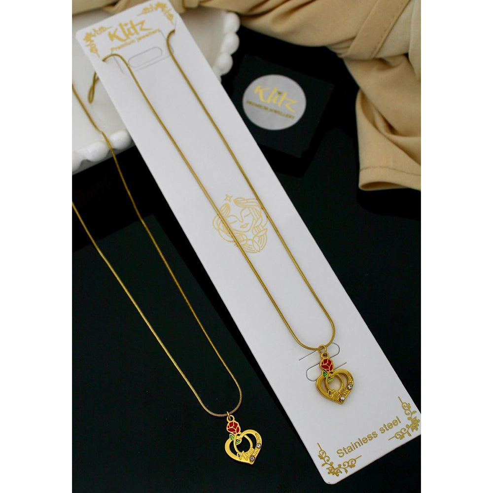 Klitz Forever Love Heart Austrian Stone Necklace