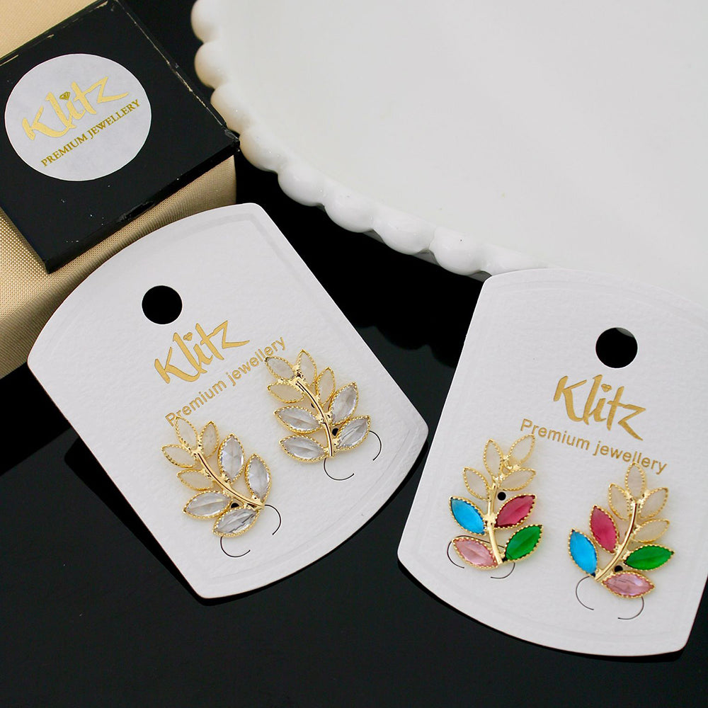 Klitz Shimmering Crystal Stone Stylish Stud Earrings