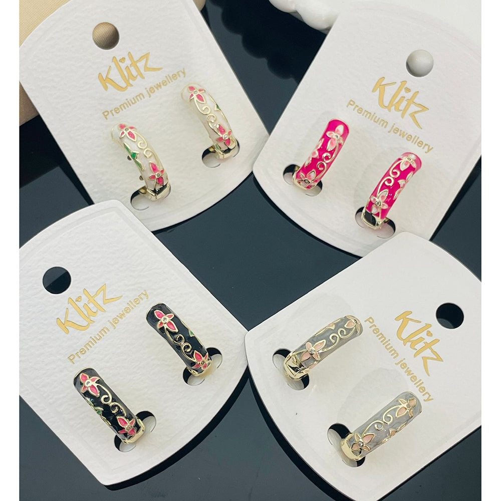 Klitz Colorful Meenakari Enamel Stud Earrings