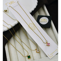 Klitz Classic Crystal Stone Chain Necklace