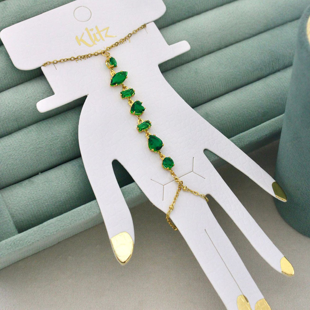 Klitz Crystal Stone Designer Hand Harness Bracelet (Pack of 12)