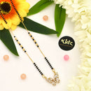 Klitz Sparkling Austrian Stone And Graceful Black Beads Mangalsutra 