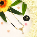 Klitz Sparkling Austrian Stone And Graceful Black Beads Mangalsutra 