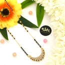 Klitz Sparkling Austrian Stone And Graceful Black Beads Mangalsutra 
