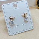 Klitz Royal Crown Austrian Stone Stainless Steel Stud Earrings